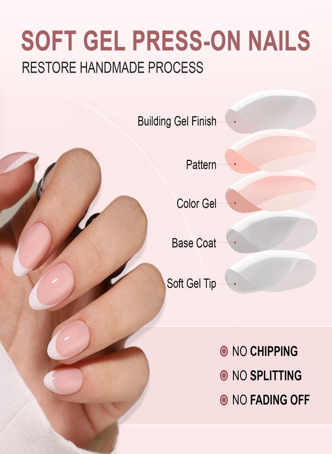 WAFOLOZE White French Tip Press On Nails - Almond Shape, Short Fake Tips with Glue, 16 Sizes - 32Pcs Reusable Soft Gel False Kit, Stick On for Women - Image 4